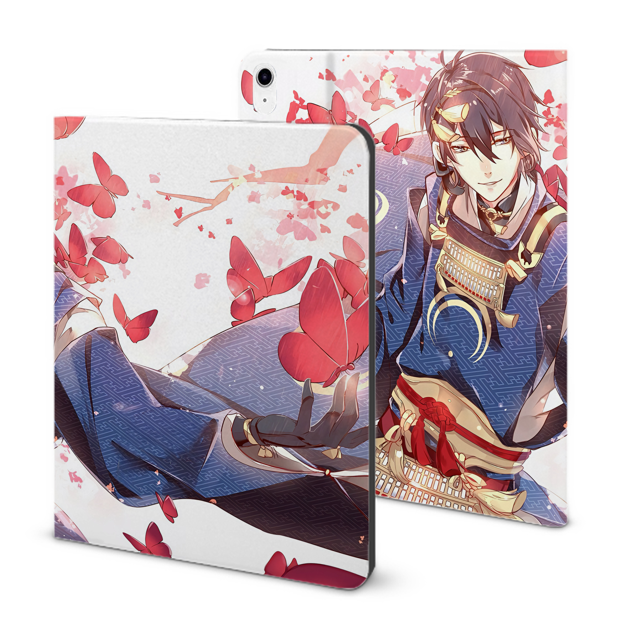 （画像用） 刀剣乱舞 Touken Ranbu IPad ケース ブック型 PUレザー TPU 耐衝撃 軽量 薄型 ペン収納なし 全面保護 IPad 各モデル対応